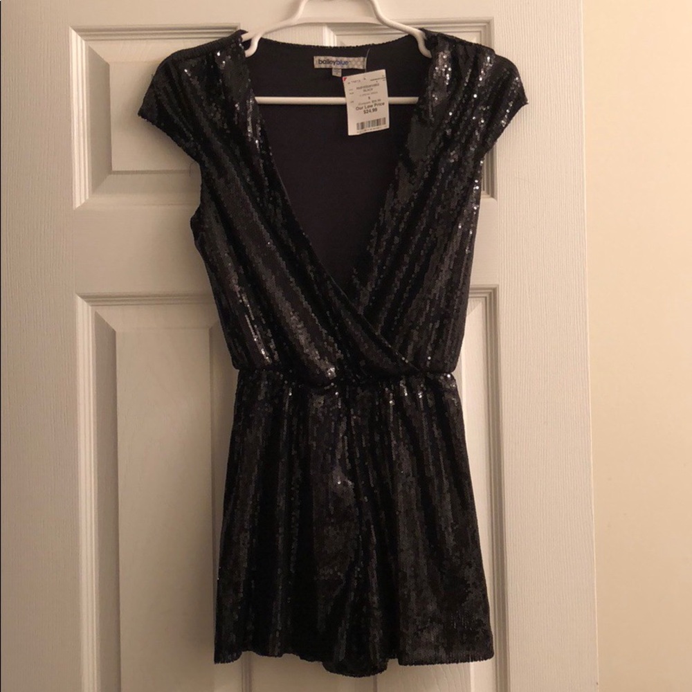 Black sequin romper